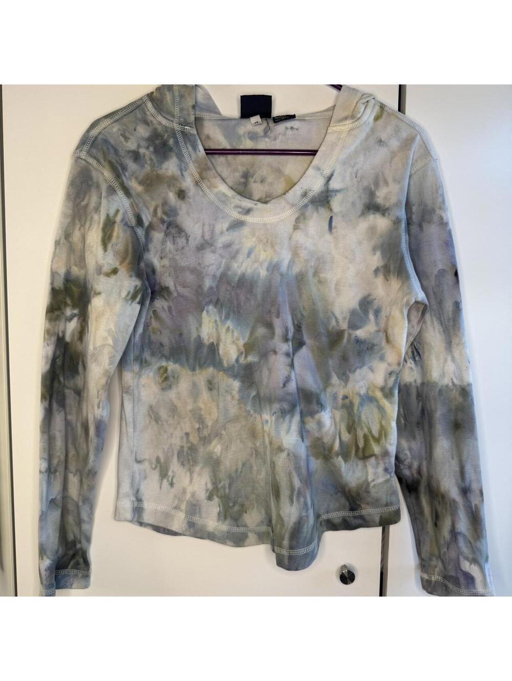 Vintage Route 66 Tie-Dye Long Sleeve Cotton Shirt Small
